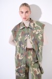 GILET OVER SIZE LUNGO VERDE MILITARE