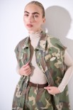 GILET OVER SIZE LUNGO VERDE MILITARE