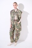 GILET OVER SIZE LUNGO VERDE MILITARE