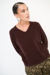 MAGLIA SCOLLO V MISTO CACHEMIRE COFFEE