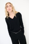 MAGLIA SCOLLO V VISCOSA INTEGRALE NERO