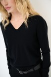 MAGLIA SCOLLO V VISCOSA INTEGRALE NERO