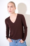 MAGLIA SCOLLO V VISCOSA INTEGRALE MORO