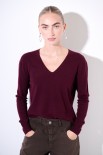 MAGLIA SCOLLO V VISCOSA INTEGRALE VINO