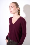 MAGLIA SCOLLO V VISCOSA INTEGRALE VINO