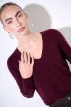 MAGLIA SCOLLO V VISCOSA INTEGRALE VINO