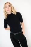 MAGLIA MEZZA MANICA COSTINA INTEGRALE NERO
