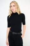 MAGLIA MEZZA MANICA COSTINA INTEGRALE NERO