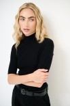 MAGLIA MEZZA MANICA COSTINA INTEGRALE NERO