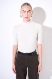 MAGLIA MEZZA MANICA COSTINA INTEGRALE BURRO