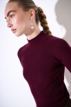 MAGLIA MEZZA MANICA COSTINA INTEGRALE VINO