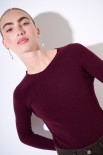 MAGLIA PARICOLLO COSTINA INTEGRALE VINO