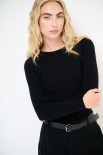 MAGLIA SCOLLO BARCA COSTINA INTEGRALE NERO