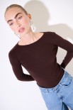 MAGLIA SCOLLO BARCA COSTINA INTEGRALE MORO
