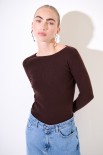 MAGLIA SCOLLO BARCA COSTINA INTEGRALE MORO