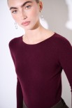 MAGLIA SCOLLO BARCA COSTINA INTEGRALE VINO