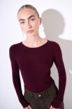 MAGLIA SCOLLO BARCA COSTINA INTEGRALE VINO