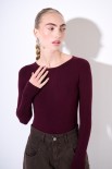 MAGLIA SCOLLO BARCA COSTINA INTEGRALE VINO