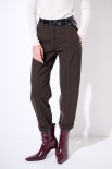 PANTA BALLOON IMPUNTURE GABARDINA SMERIGLI FORMICA