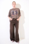 PANTALONE PALAZZO CHIUSURA ASIMMETRICA TINTOCAPO MORO