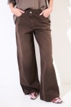 PANTALONE PALAZZO CHIUSURA ASIMMETRICA TINTOCAPO MORO
