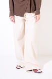 PANTALONE PALAZZO CHIUSURA ASIMMETRICA TINTOCAPO PANNA