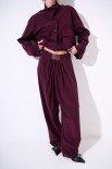 PANTALONE CON MICROPIEGHE VINO