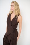 GILET CON LACCIO LATERALE MORO