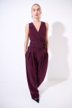 PANTALONE CON PIEGHE E SALPA DAV. VINO
