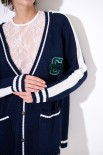 CARDIGAN COLLEGE BLU/BIANCO