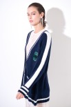 CARDIGAN COLLEGE BLU/BIANCO