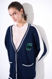 CARDIGAN COLLEGE BLU/BIANCO