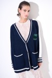 CARDIGAN COLLEGE BLU/BIANCO
