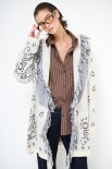 GIACCA KIMONO IN MAGLIA CON CINTURA PAISLEY SABBIA