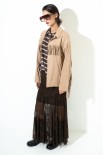 GIACCA SUEDE CON FRANGE BEIGE