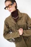 GIACCA SUEDE CON FRANGE MILITARE