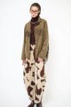 GIACCA SUEDE CON FRANGE MILITARE