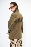 GIACCA SUEDE CON FRANGE MILITARE