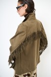 GIACCA SUEDE CON FRANGE MILITARE