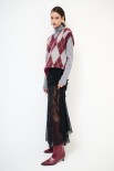 GILET OVER ROMBI BORDEAUX