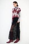 GILET OVER ROMBI BORDEAUX