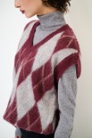 GILET OVER ROMBI BORDEAUX