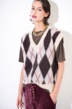 GILET OVER ROMBI MORO