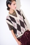 GILET OVER ROMBI MORO