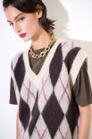 GILET OVER ROMBI MORO