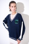 MAGLIA SCOLLO V BLU/BIANCO