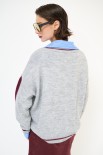 MAGLIA SCOLLO V GRIGIO/BORDO