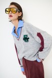 MAGLIA SCOLLO V GRIGIO/BORDO