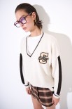 MAGLIA SCOLLO V PANNA/MORO