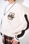 MAGLIA SCOLLO V PANNA/MORO